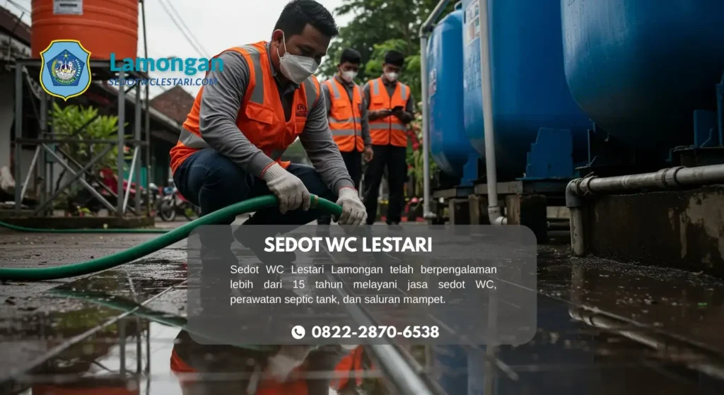 asa sedot WC Lamongan profesional dengan armada truk tangki modern.