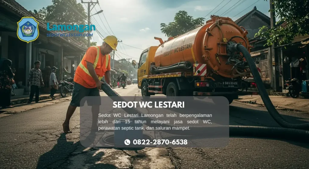 Mengatasi WC mampet dan tersumbat, layanan sedot WC Lamongan terpercaya.