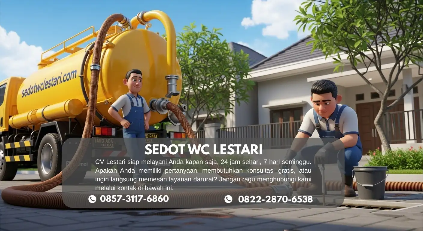 Tim Jasa Sedot WC Lestari melayani penyedotan limbah cepat dan bersih.