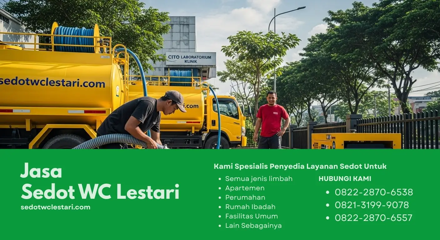 Layanan profesional Jasa Sedot WC Lestari atasi WC mampet cepat bersih.